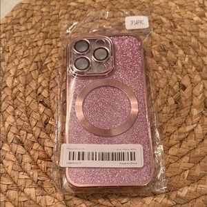 Sparkling Pink Glitter Phone Case for iPhone 14 Pro